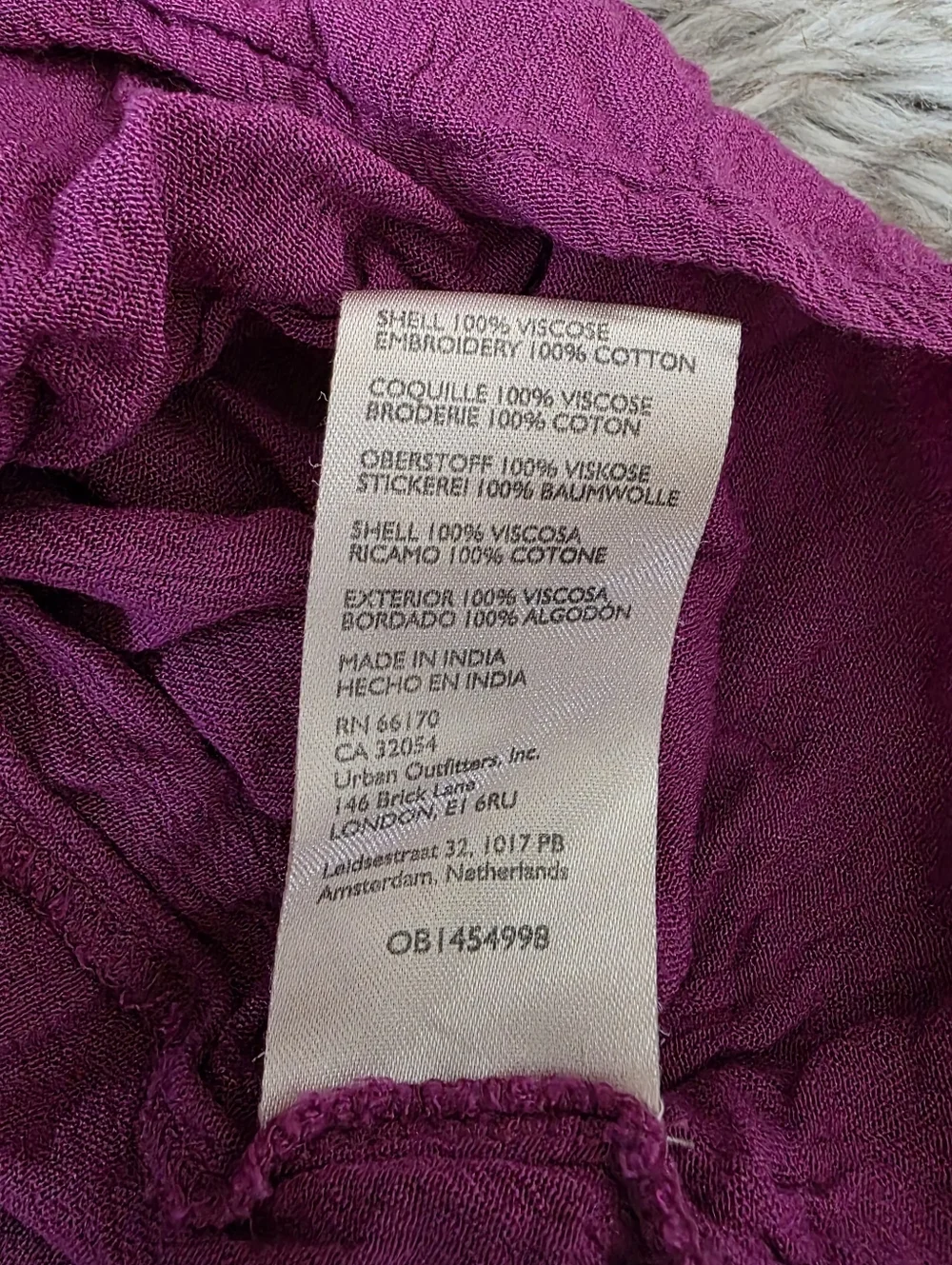 Free People Wedgewood Maxi Dress Purple With‎ Orange Embroidery